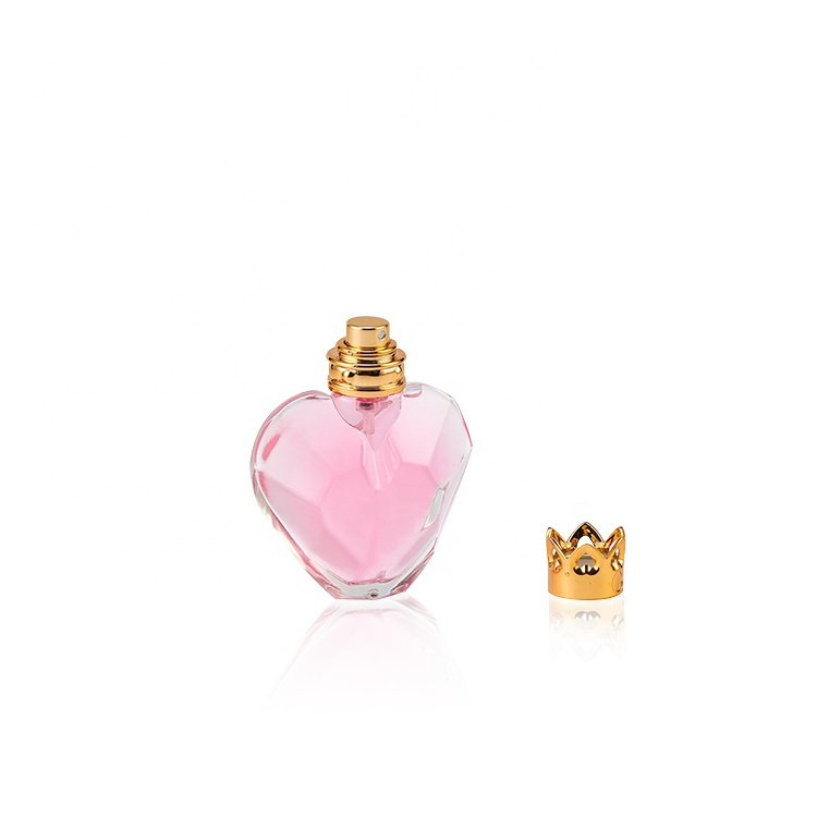 40ml 60ml Empty Glass Pink Heart Shaped Perfume Bottle