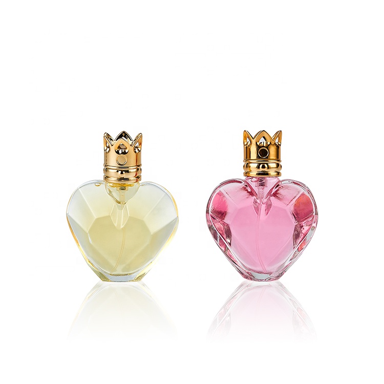 40ml 60ml Empty Glass Pink Heart Shaped Perfume Bottle