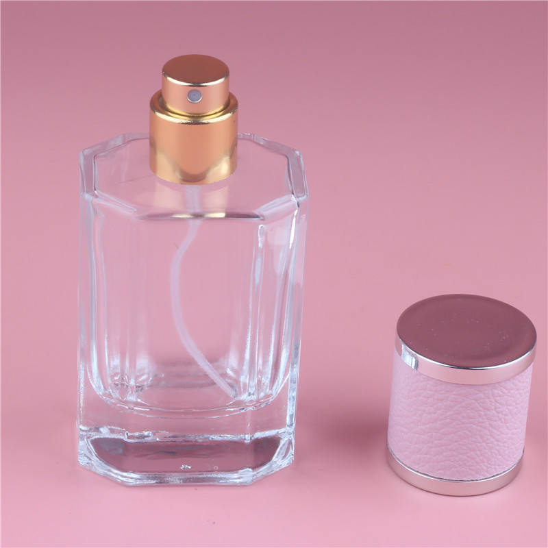 40ml Color Cap Clear Glass Spray Refillable Perfume Bottles Glass Empty Cosmetic Container For Travel