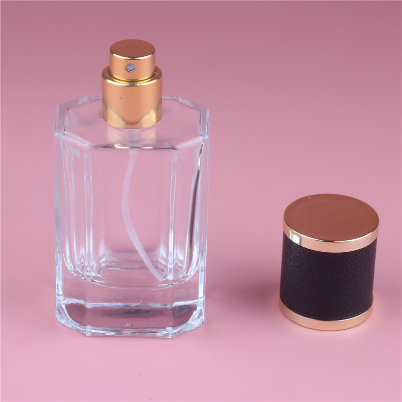 40ml Color Cap Clear Glass Spray Refillable Perfume Bottles Glass Empty Cosmetic Container For Travel