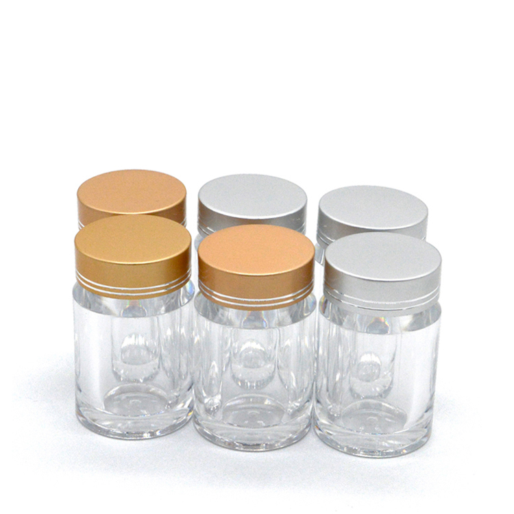 40ml Plastic Acrylic Capsule Bottle Food Grade With Aluminum Cap Add Liner In Stock