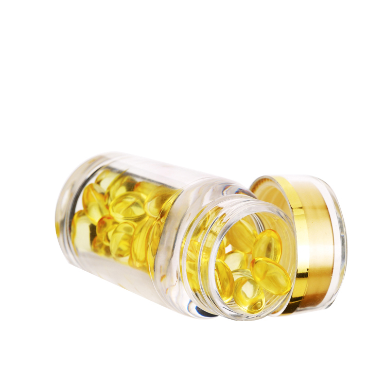 40ml Plastic Acrylic Capsule Bottle Food Grade With Aluminum Cap Add Liner In Stock