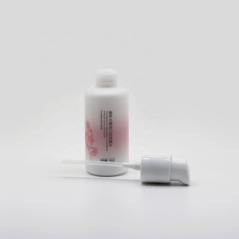 40ml customized white opal glass serum bottle with matte coating