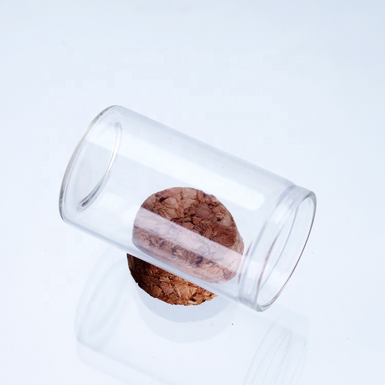 40ml mini glass jar glass Borosilicate tube bottle with cork top for saffron herb tea package