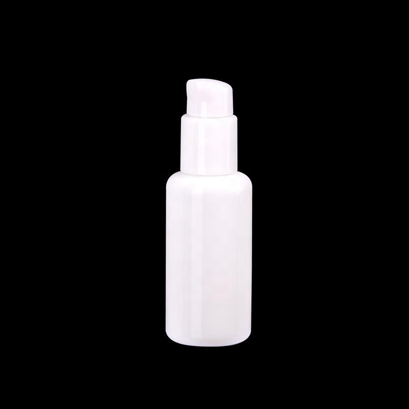 40ml opal white glass bottles with 20/410 white plastic lotion pump bottle for body milk