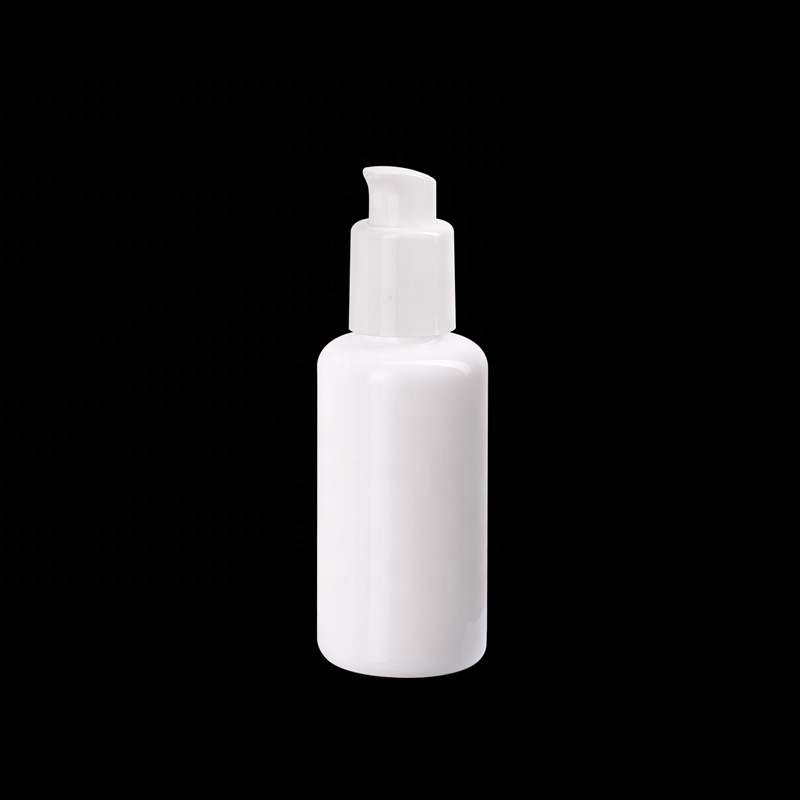 40ml opal white glass bottles with 20/410 white plastic lotion pump bottle for body milk