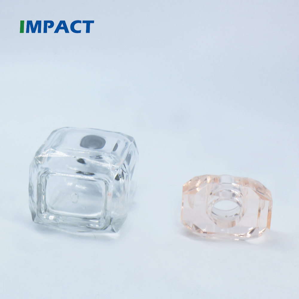 40ml square perfume spray bottles with pump sprayer and clear pink cap