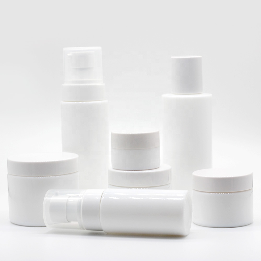 40ml white opal glass lotion bottle with pump