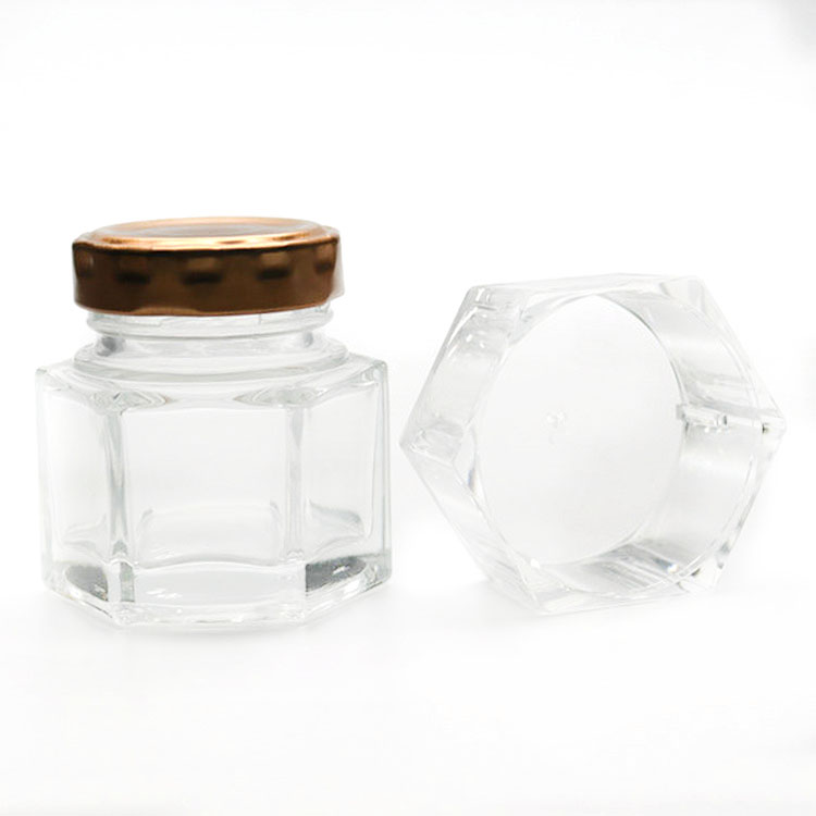 45 ml Hexagon Glass Jars for Jams, Food Storage, Canning