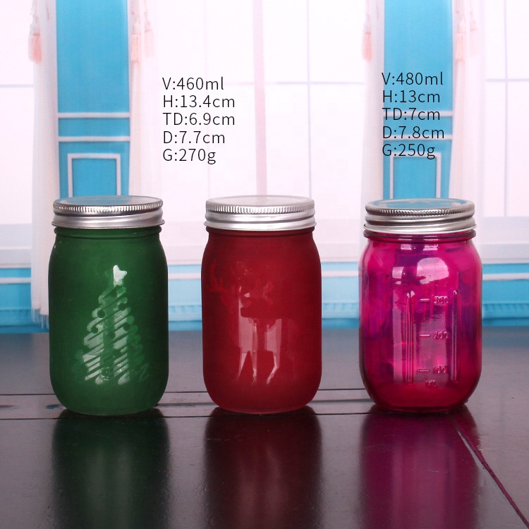 450ml 15oz Wide Mouth Wholesale food storage Mason Glass Jars with metal Lids