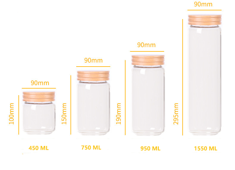 450ml 750ml airtight food glass storage bottles jar for spaghetti