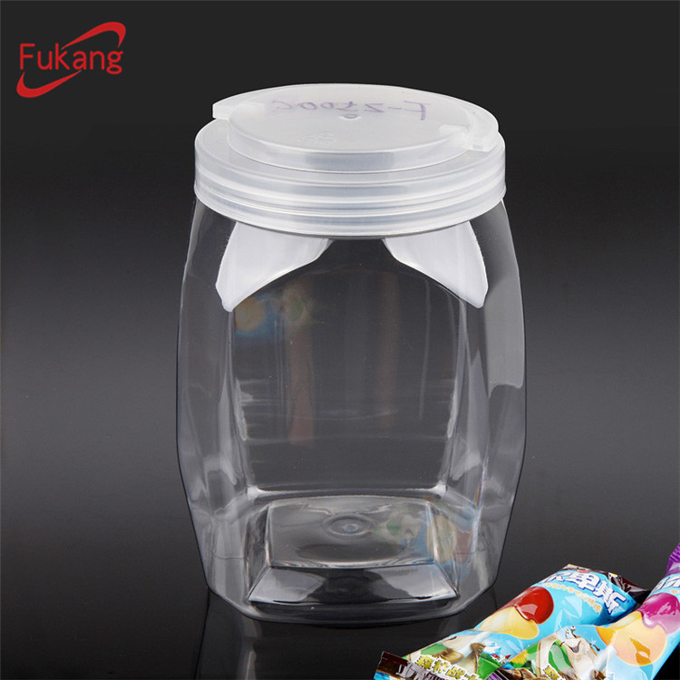 450ml Food Grade Clear Plastic Coffee Jar with Square Screw Lid, Transparent PET Food Bottle for Powder