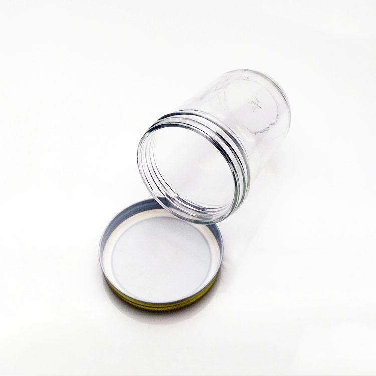 450ml food grade wide mouth cylinder mason jar glass storage jar with metal lid