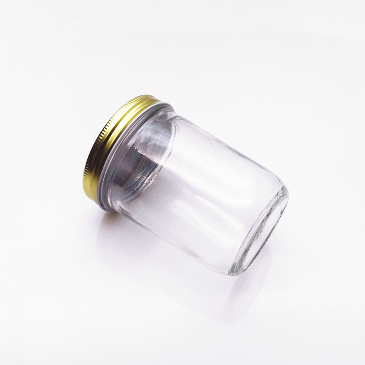 450ml food grade wide mouth cylinder mason jar glass storage jar with metal lid
