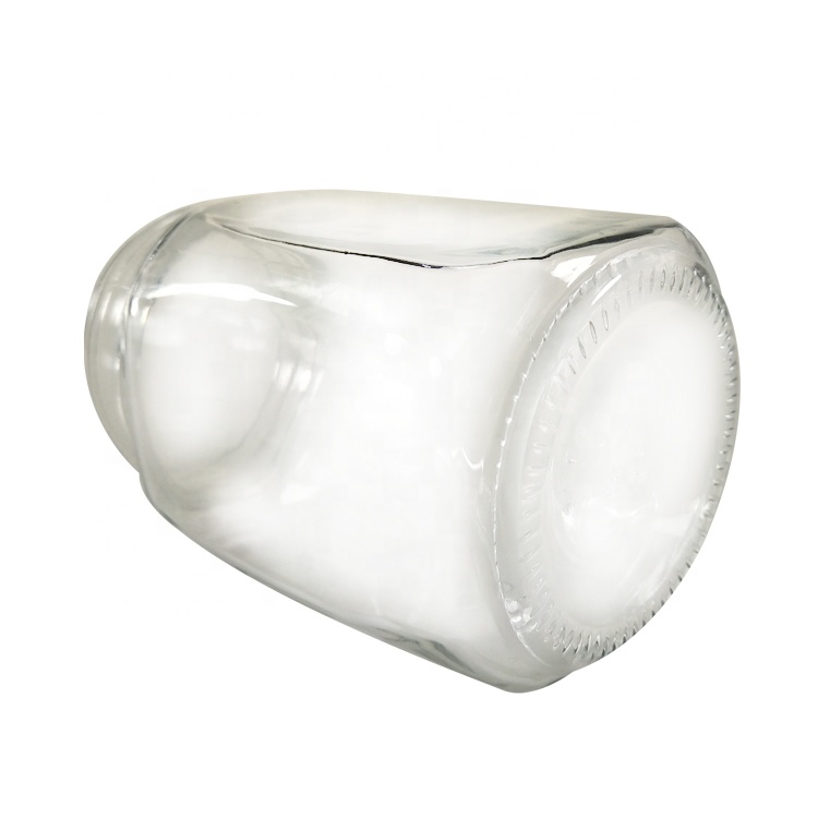 450ml square glass mason jar with wooden lid