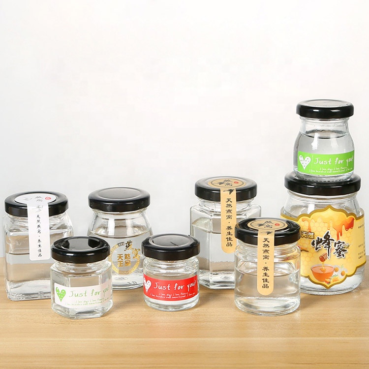 45ml 100ml 200ml Mini Transparent Glass Bottle Jam Jars Pudding Bottle Bird's Nest Bottle Small With Screw Lid
