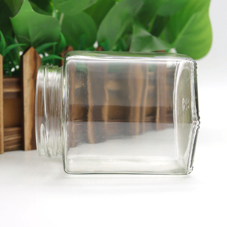 45ml 60ml 100ml 180ml 280ml 380ml 500ml 730ml hexagonal clear glass jar for jam and pickle with gold metal lid