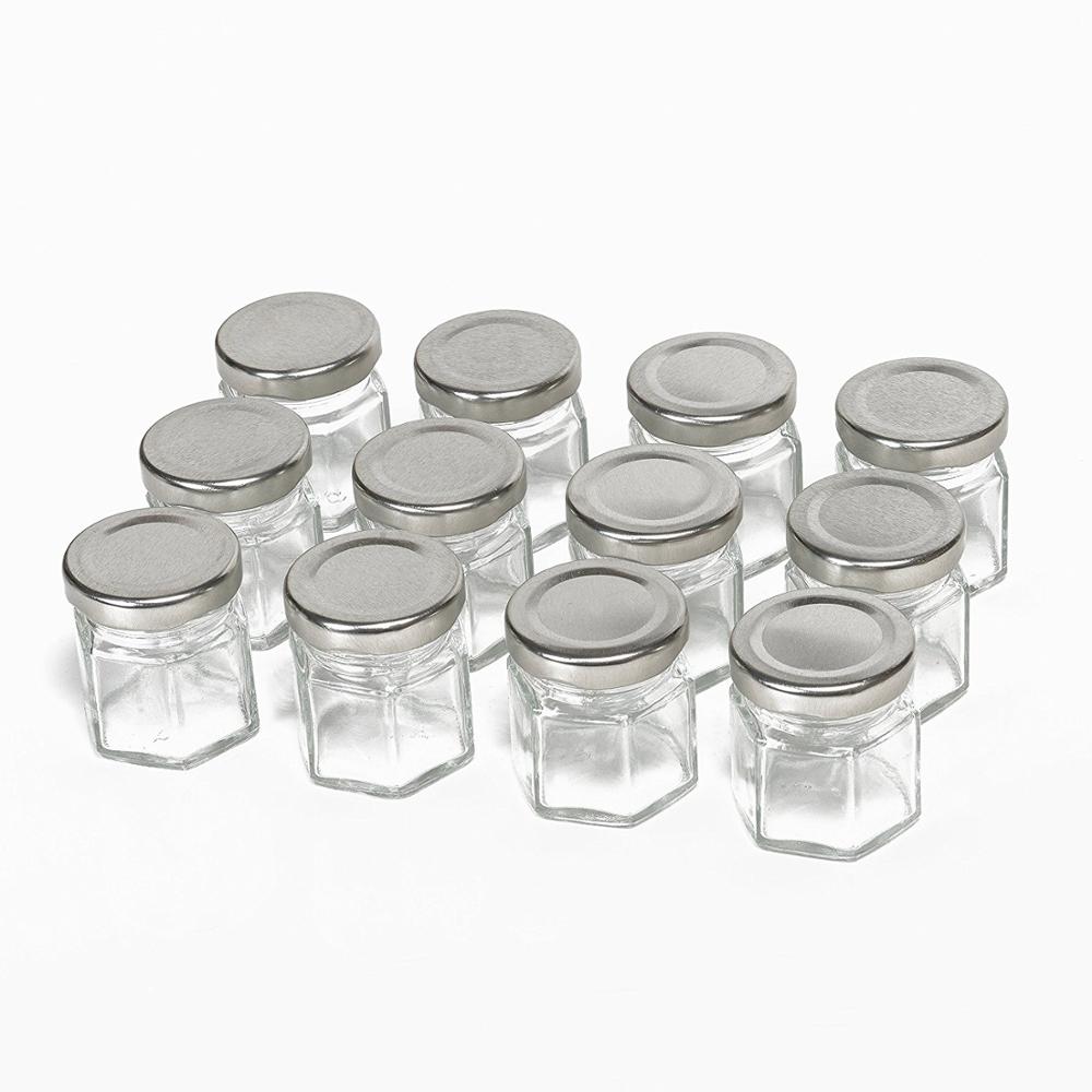 45ml 60ml 85ml 120ml 180ml 280ml 380ml 500ml 730ml Customizable food packaging wholesale hexagon glass jar