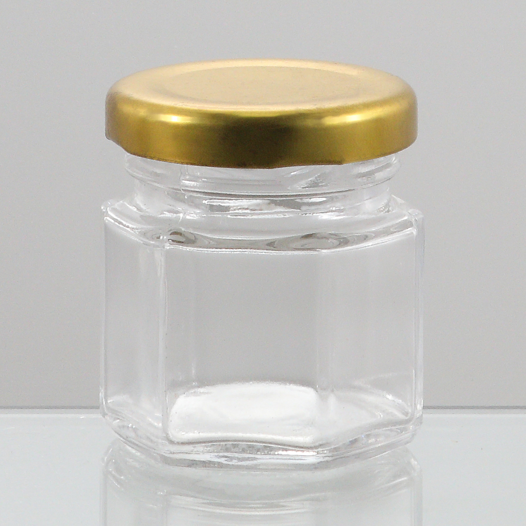 45ml 60ml 85ml 120ml 180ml 280ml 380ml 500ml 730ml Customizable food packaging wholesale hexagon glass jar