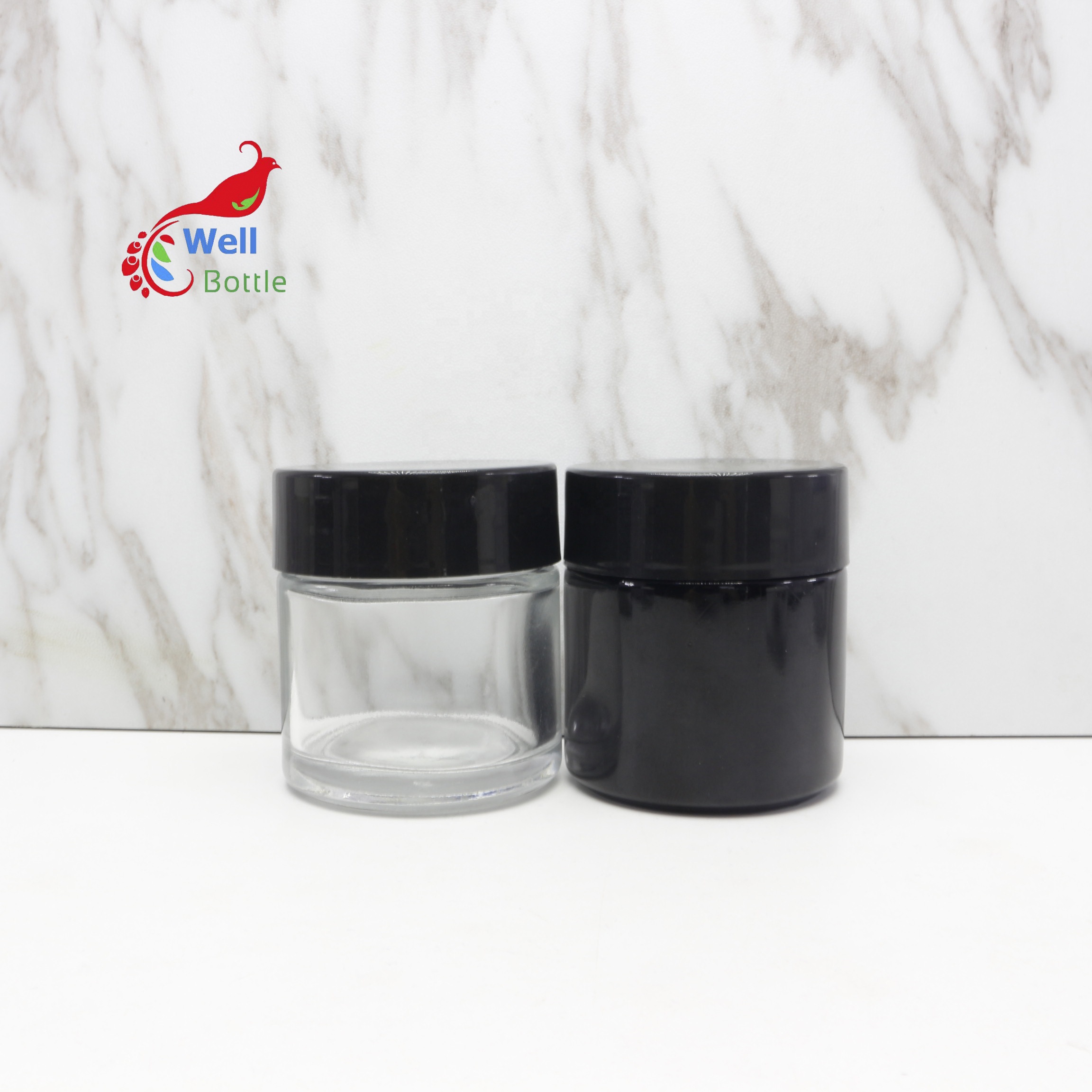 45ml 70ml 90ml 110ml 150ml 180ml 230ml 300ml child resistant childproof cap (crc) glass jar container packaging CRC-4B