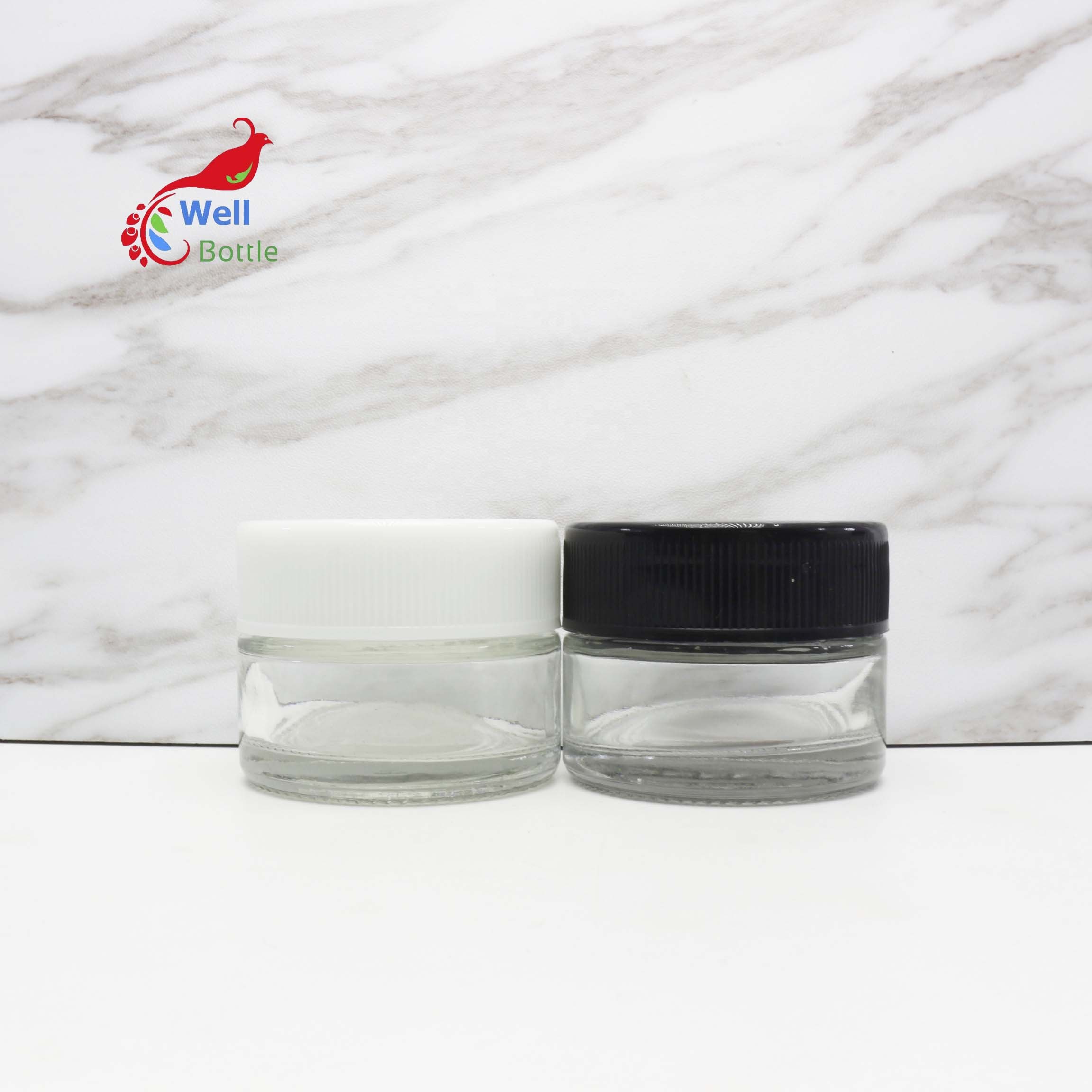 45ml 70ml 90ml 110ml 150ml 180ml 230ml 300ml child resistant glass jar packaging with childproof cap wholesale CRC-2B