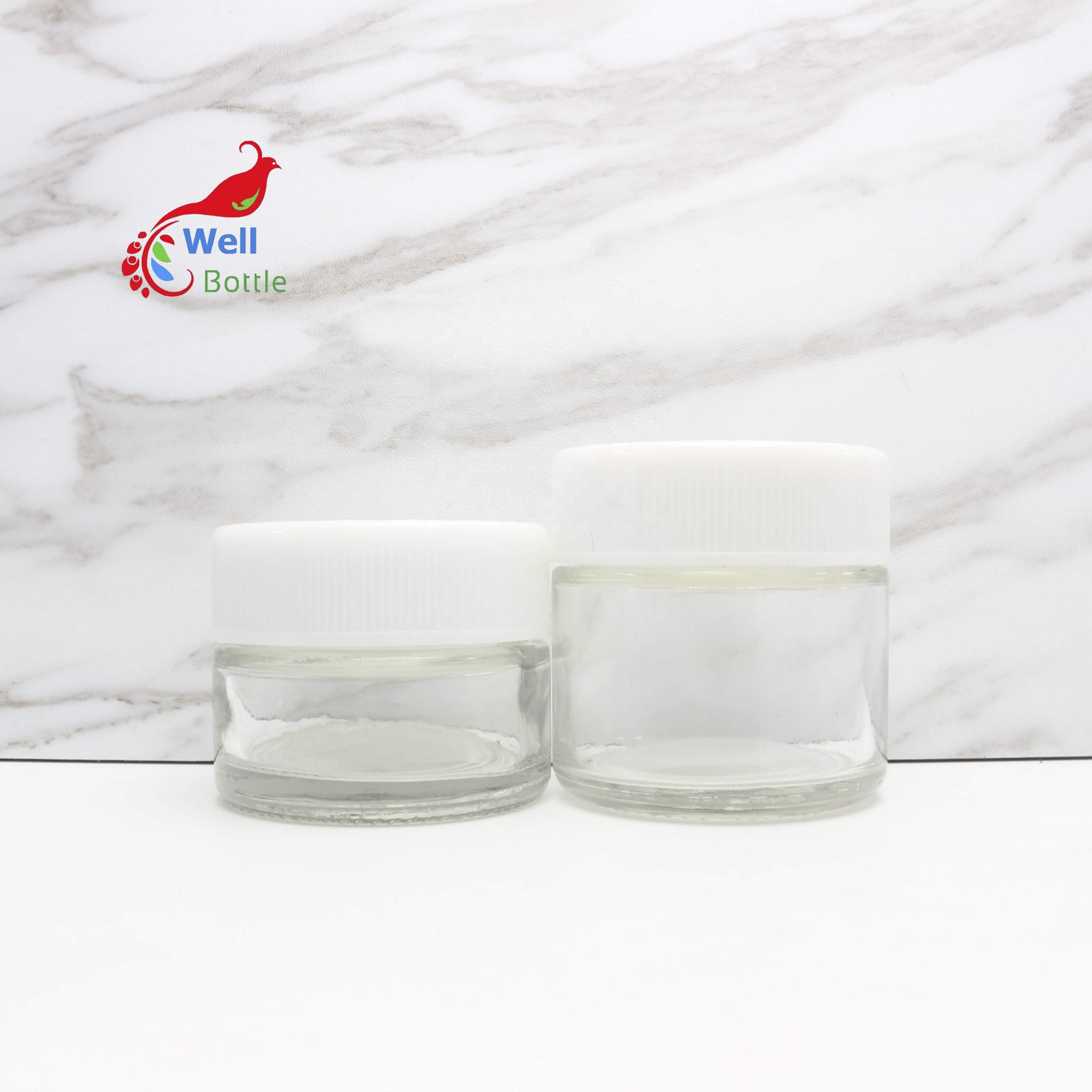 45ml 70ml 90ml 110ml 150ml 180ml 230ml 300ml child resistant glass jar packaging with childproof cap wholesale CRC-2B