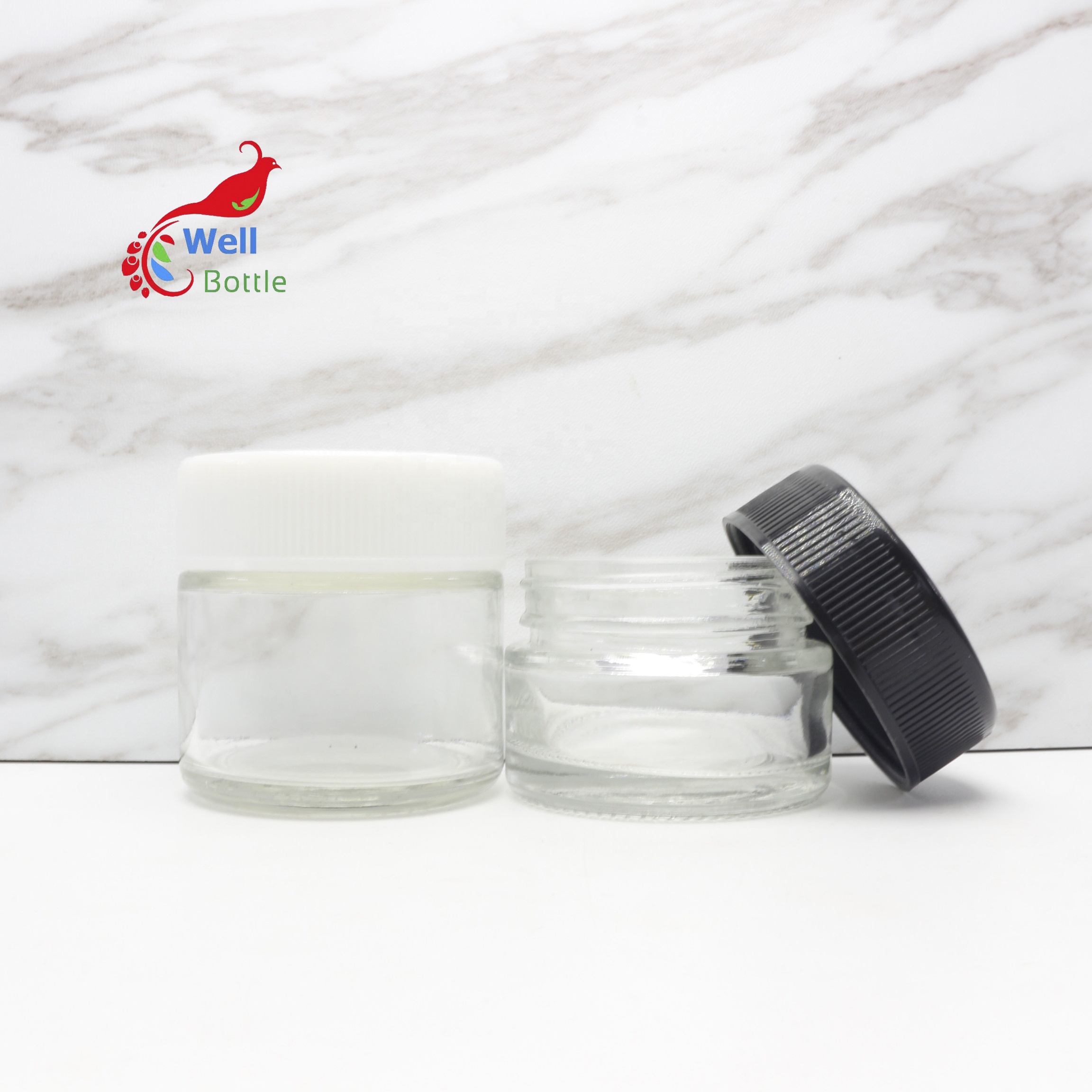 45ml 70ml 90ml 110ml 150ml 180ml 230ml 300ml child resistant glass jar packaging with childproof cap wholesale CRC-2B