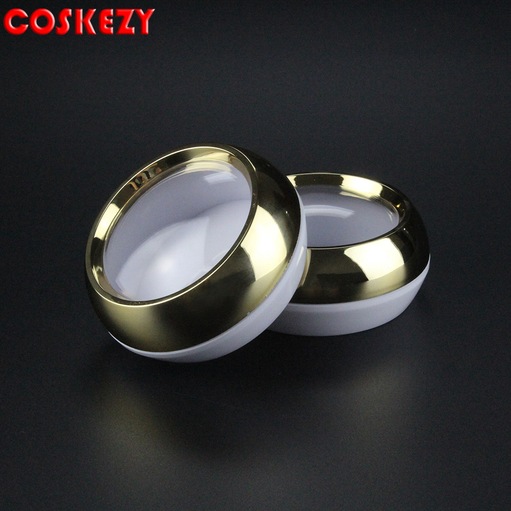 45ml Unique Round White Plastic Loose Powder Acrylic Container 45g Cosmetic Cream Jar with Gold Lid