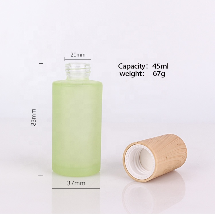 45ml frosted sprayed lotion glass bottle with sprayer pump lid