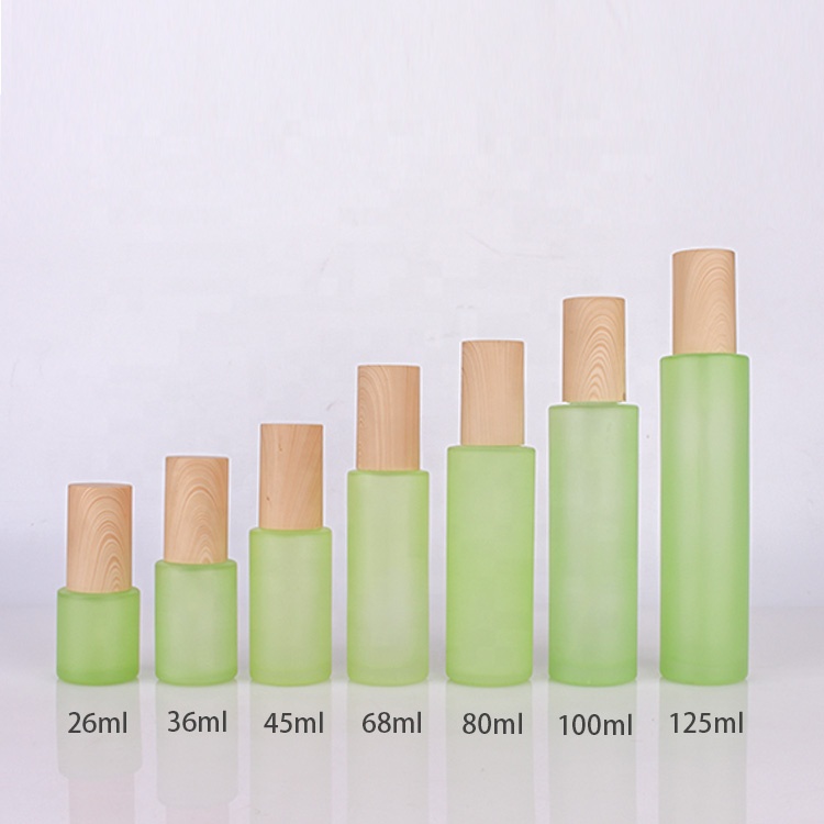 45ml frosted sprayed lotion glass bottle with sprayer pump lid