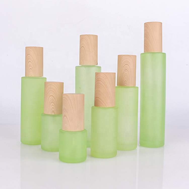 45ml frosted sprayed lotion glass bottle with sprayer pump lid