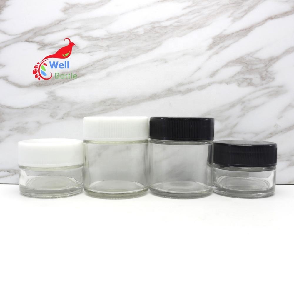 45ml small empty child resistant glass jar container cosmetic packaging with child proof cap CRC-15B