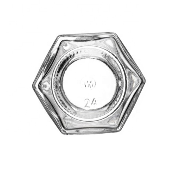 45ml60ml80ml100ml180ml280ml380ml500ml730ml hexagon shape honey jam caviar food packing glass jar with lid