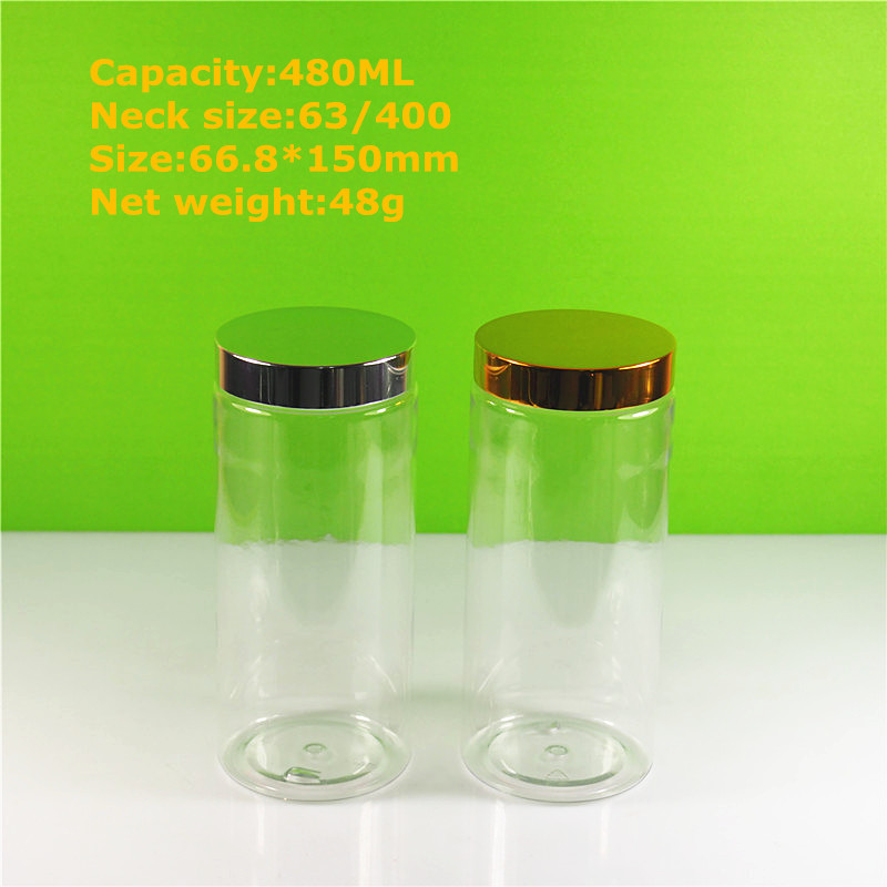 480ml 16 oz cylinder PET plastic canned food jar