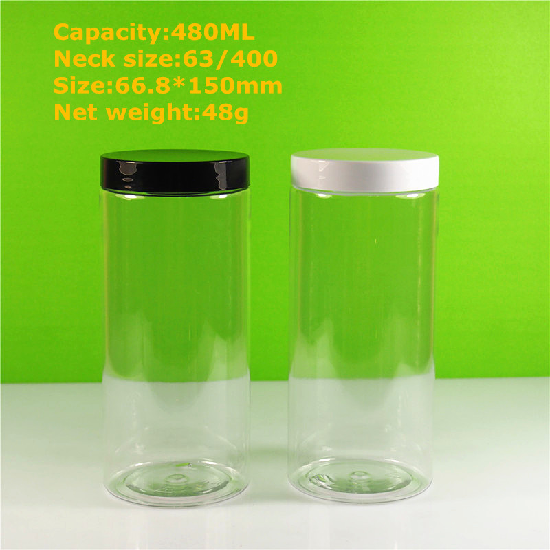480ml 16 oz cylinder PET plastic canned food jar