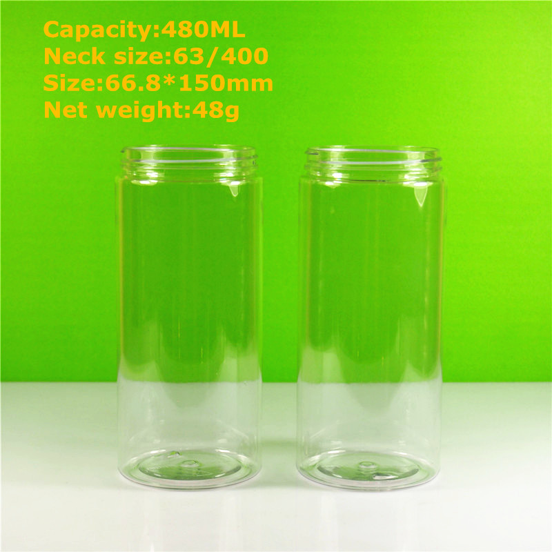 480ml 16 oz cylinder PET plastic canned food jar