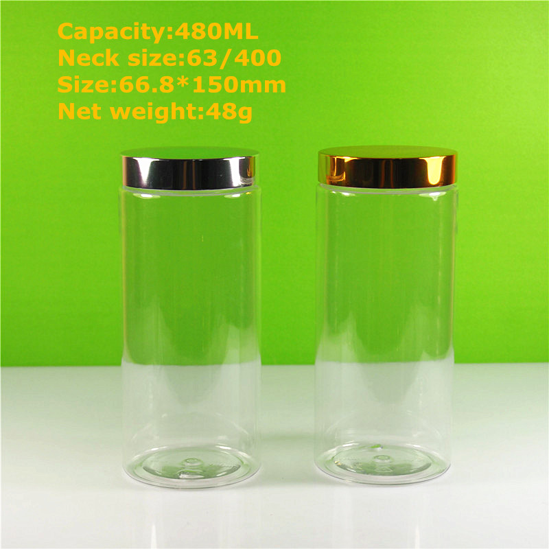 480ml 16 oz cylinder PET plastic canned food jar