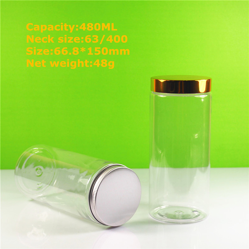 480ml 16 oz cylinder PET plastic canned food jar