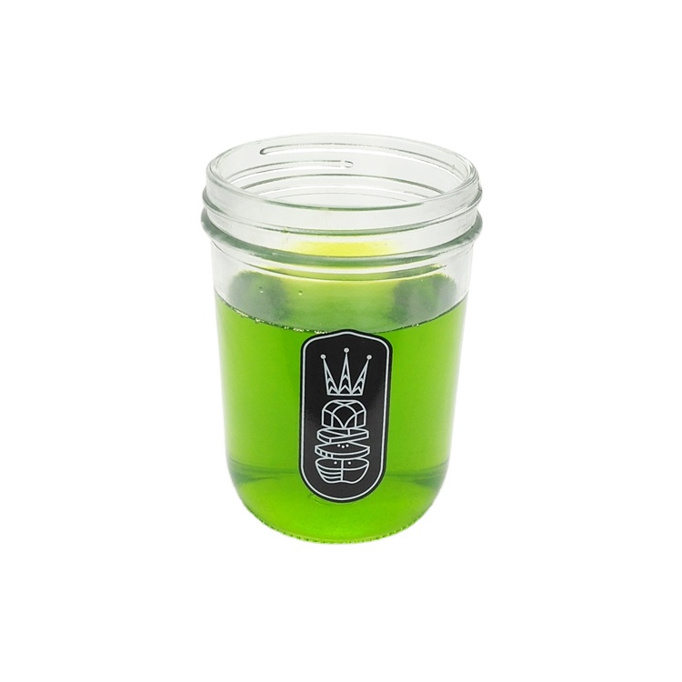 480ml 16oz custom logo wide mouth round clear glass mason jar with 82mm metal lid