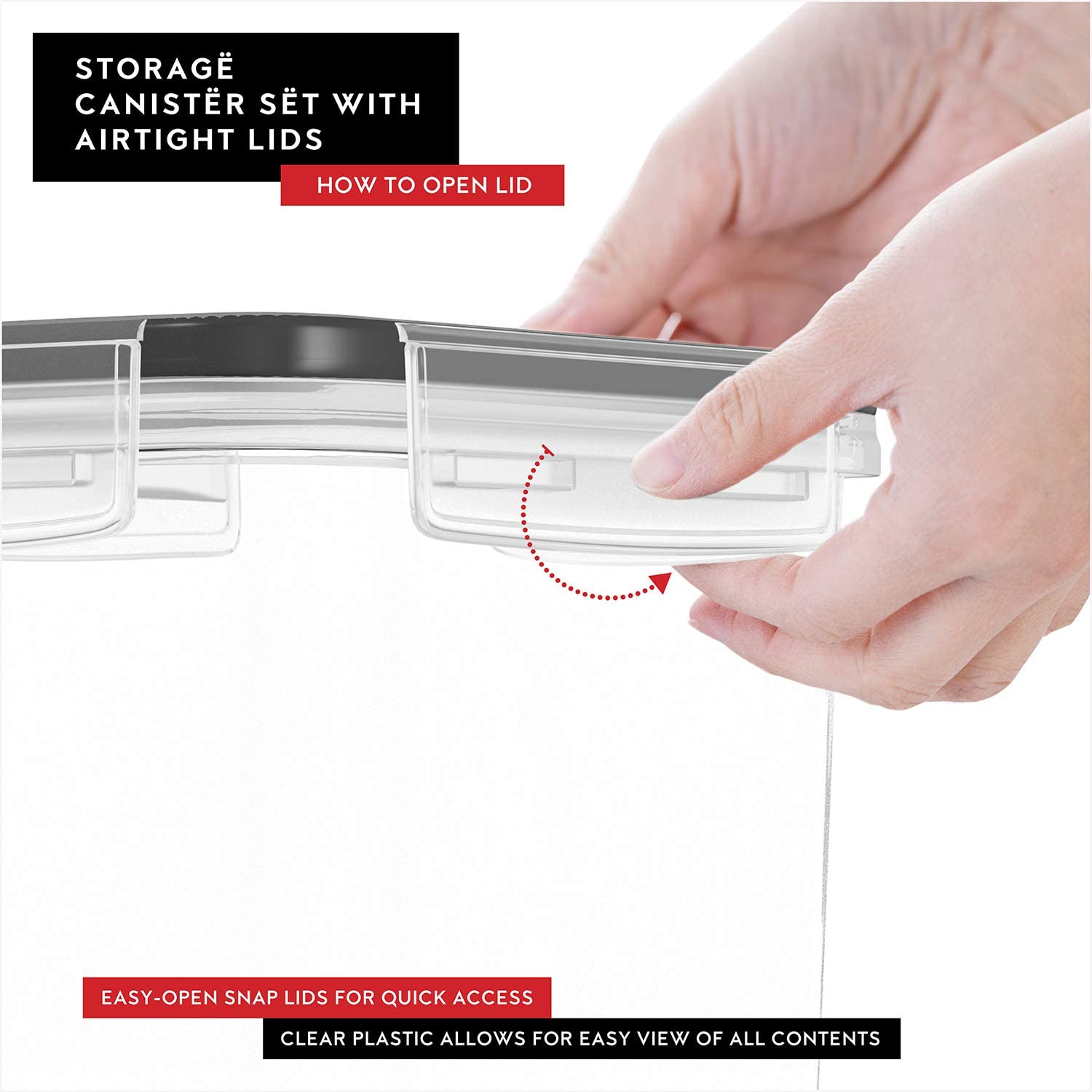 4L Airtight Plastic Storage Container Set Of 6 With Lids Cereal Container For Grains Dry Food Kitchen Pantry Organization