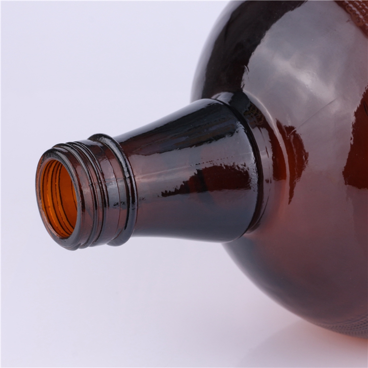 4L large capacity brown cylinder container amber empty beer glass bottles for sale