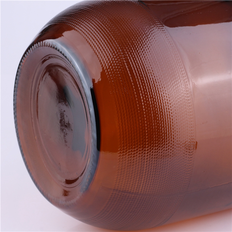 4L large capacity brown cylinder container amber empty beer glass bottles for sale