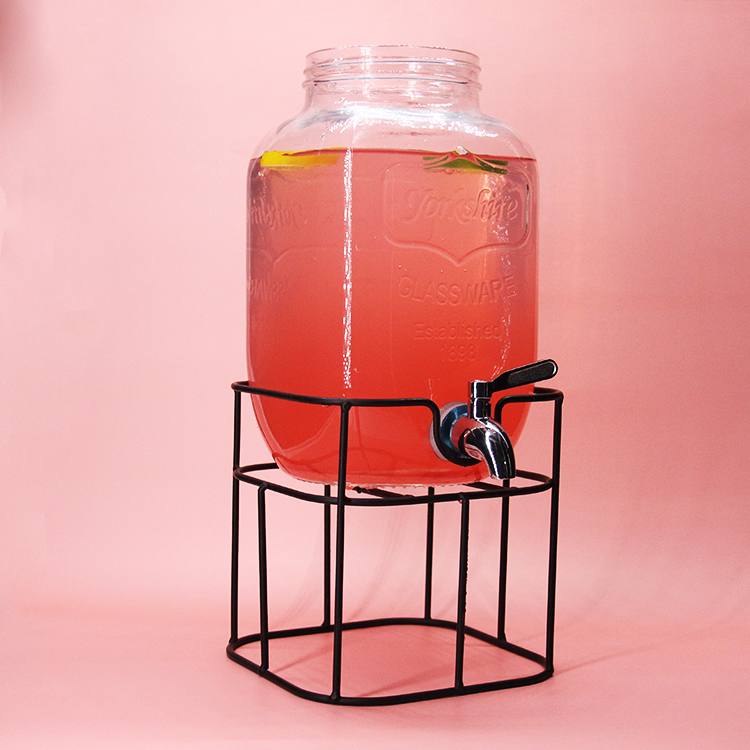 4Liter Large Mason Jar With Faucet Glass Storage Jar
