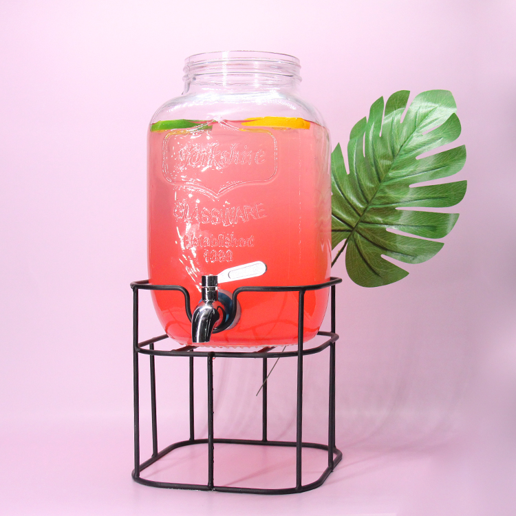 4Liter Large Mason Jar With Faucet Glass Storage Jar