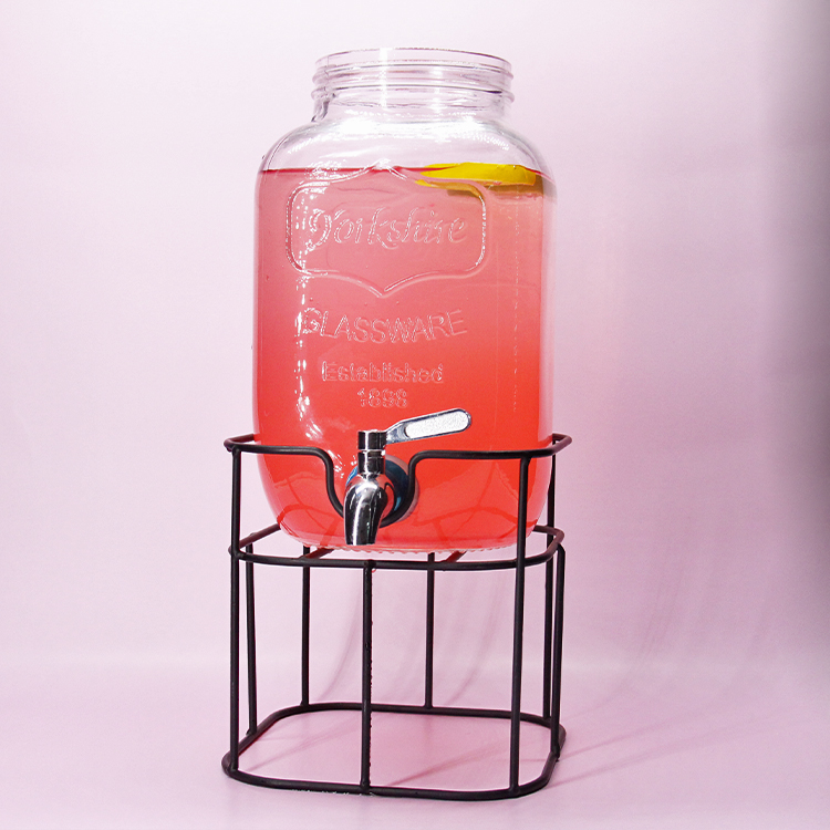 4Liter Large Mason Jar With Faucet Glass Storage Jar