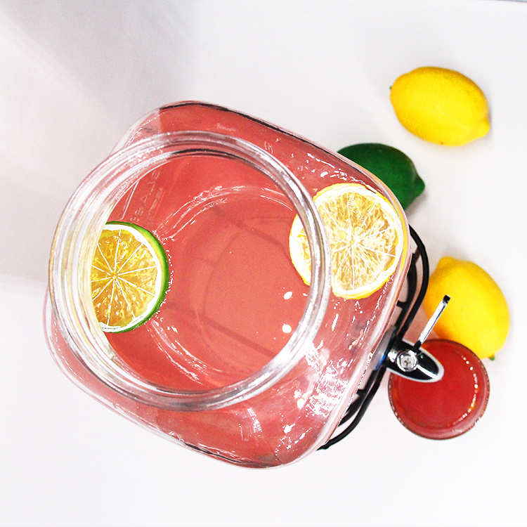 4Liter Large Mason Jar With Faucet Glass Storage Jar