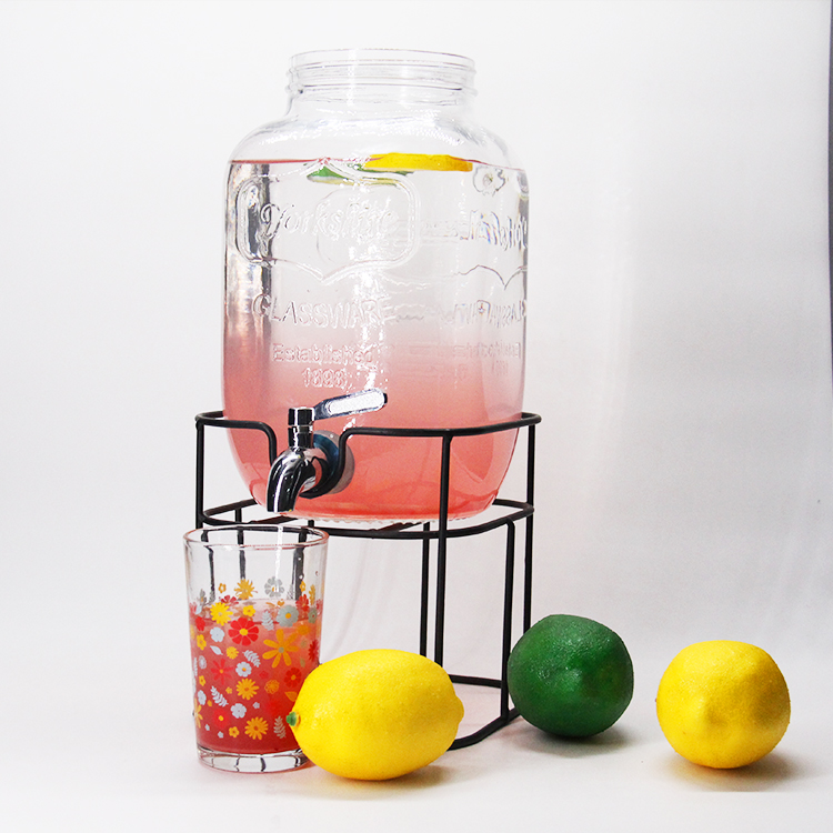 4Liter Large Mason Jar With Faucet Glass Storage Jar