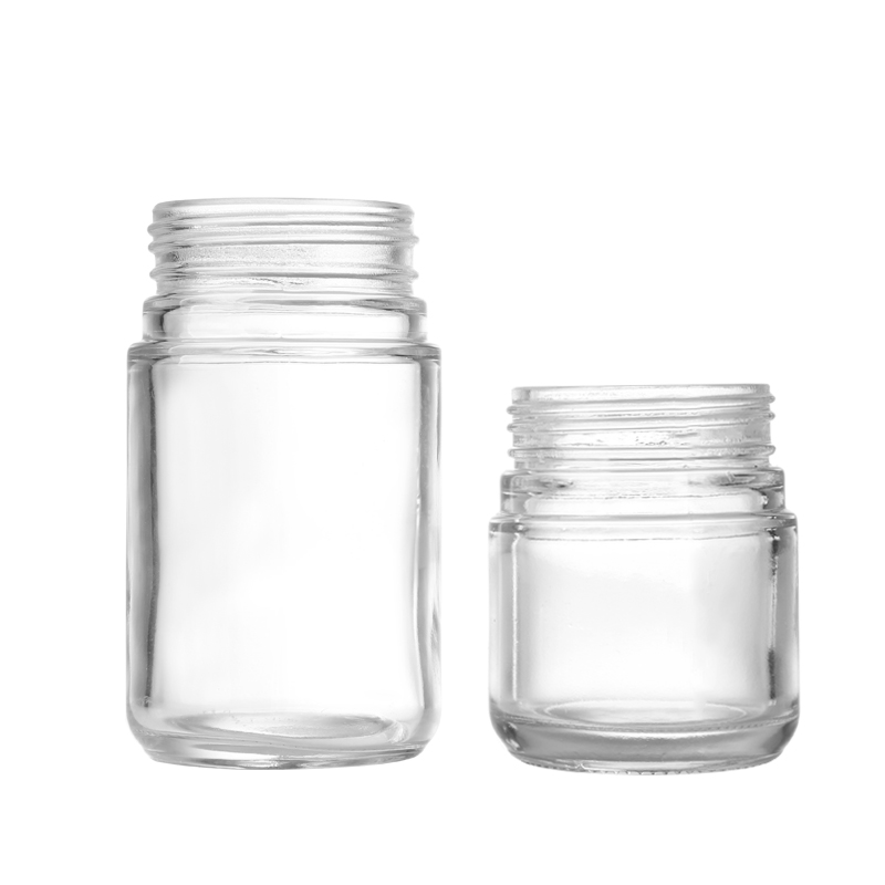 4OZ 2oz Empty Glass Dome Flint Jars For Hemp, Food, Spice, Tobacco Packaging