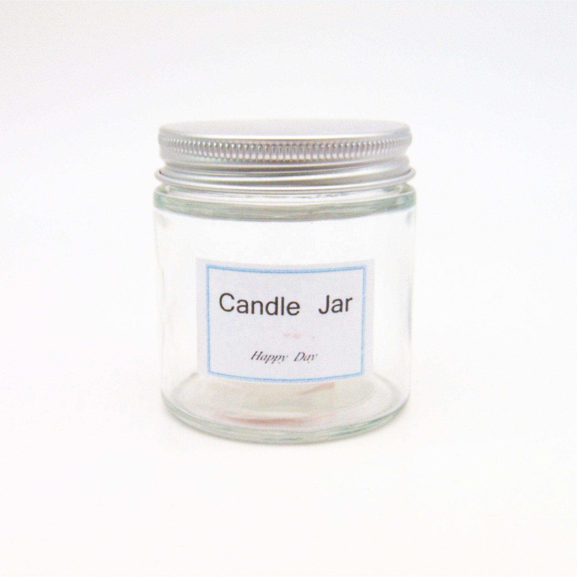 4OZ Clear Round frascos de vidrio Glass Storage Weed Glass Candle Jar with Screw Lid