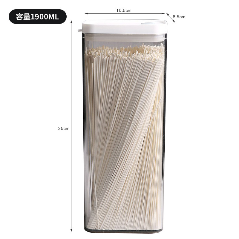 4PCS Cereal Container Storage Set with Lids Plastic Clear Kitchen Organization for Spaghetti